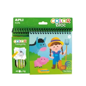 Apli #15206 Coloring Book w/Crayons - The Farm