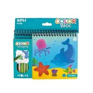 Apli #15208 Coloring Book w/Crayons - The Sea