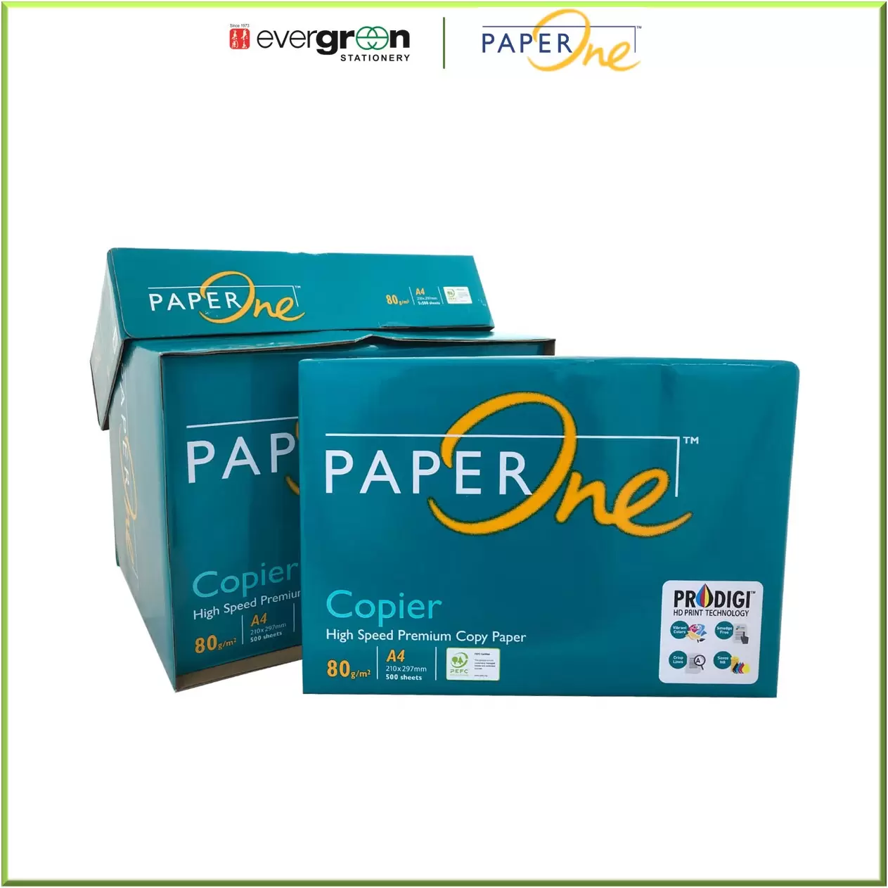 A4 80gm Paperone Green Wrap Photocopy Paper (1ctn/5reams)