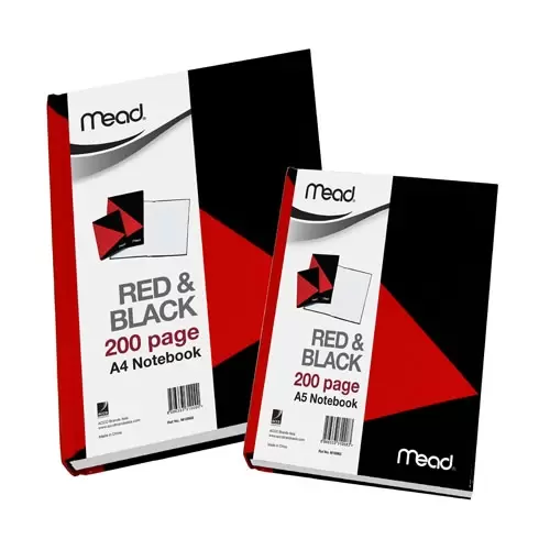 M18960 Mead Red& Black Notebook A4 - 200pgs