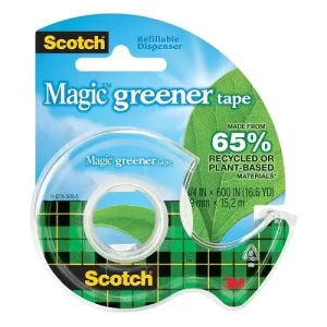 3m 123 Scotch Magic Greener Tape 3/4''X600''(144/ctn) 70005237329 w dispenser