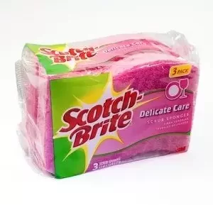 3M 435-3PC S/B LD SCRUB-SPONGE 3PCS/PK(24pkt/ctn) pink col 70005259158