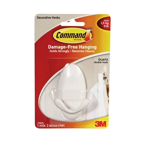 (I)3M 17087Q-2PK Double Hook -QTZ Command Hooks (16pkt/Ctn) XA006713664