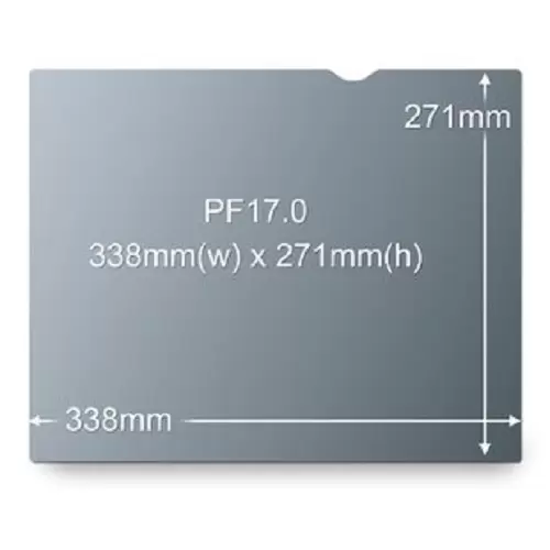 3M PF170W1B Privacy Filter for 17'' Widescreen Laptop with COMPLY attachment system (16:10 aspect ratio) 368mmx230mm 98044066557