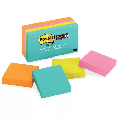3M 622-8SSMIA Post-it Super Sticky Notes, 2 in x 2 in, ,90 SHTS/PAD,48Pkt/Ctn 70005286912/70007052809