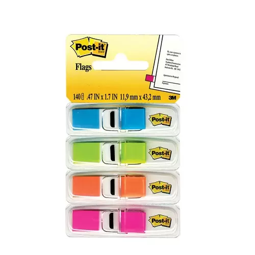 3M 683-4ABX POST-IT(R) FLAGS .47 IN X 1.7 IN(24/ctn) 70005049419