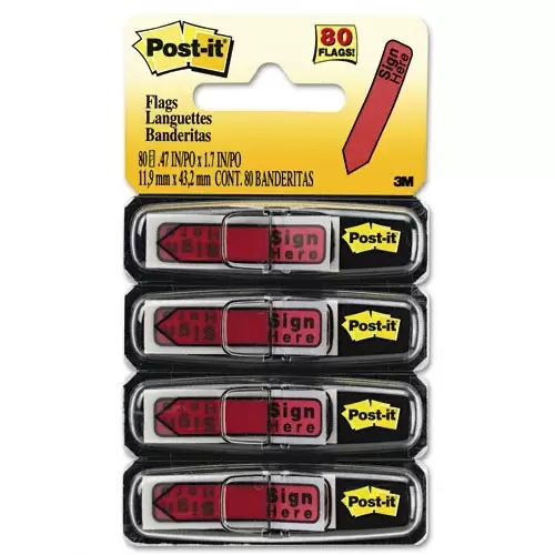 684rdsh Signhere Arrow 0.5x1.7'' 4x20s (24pk/Ctn) 70071351418