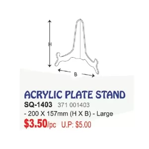 SQ-1403 Acrylic Plate Stand-Large 200hx157mmb
