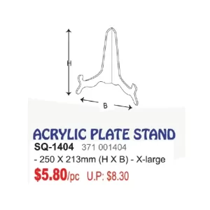 SQ-1404 Acrylic Plate Stand-X.Large 250hx213mmb