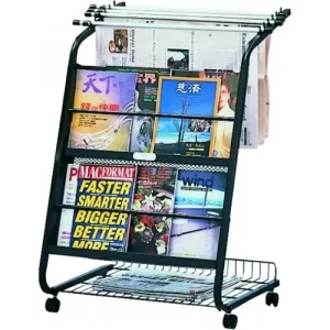 42412 Newspaper & Magazine Holder 49x65x100cm W/6 Hangers
