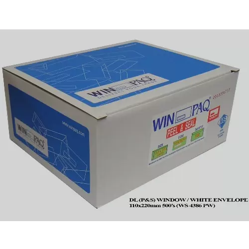 Dl White Window Envelope 110x220 500'S Is4386wps Peel+Seal