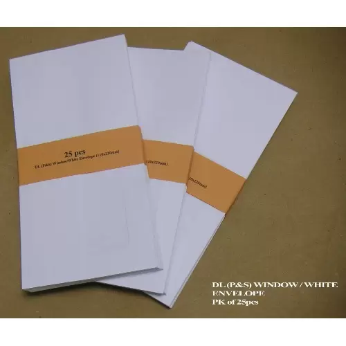 110x220mm Peel & Stick With Window Envelope 25p/Pkt