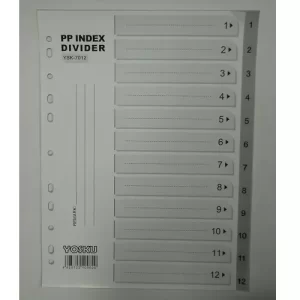 A4 1-12 Pd-01-12g Pvc Grey Divider (200set/Ctn)