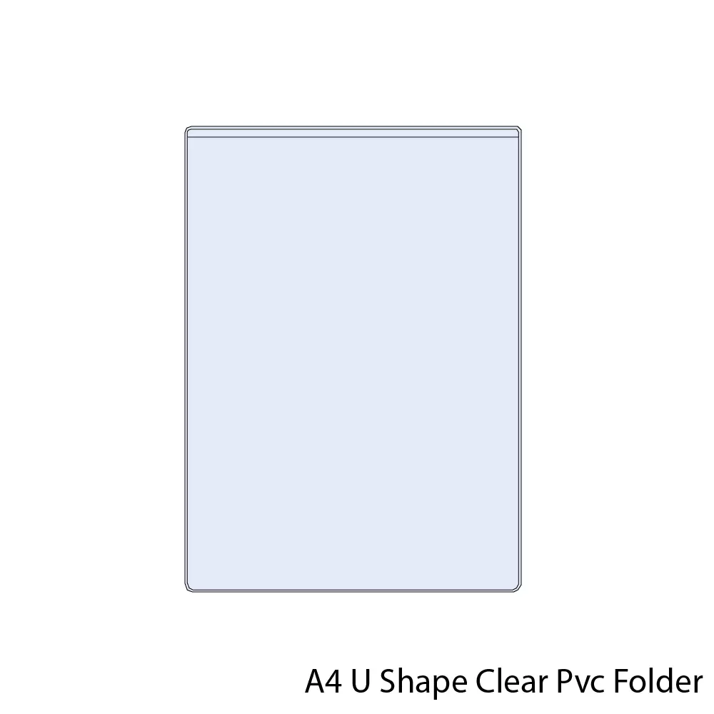 A4 U Shape Clear Pvc Folder