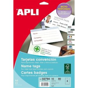 Apli 2794 Name Cards / Tags 180g  90x55mm 80cards /box