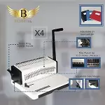 Biosystem X4 Comb Binder(Punch 20sheets,Bind 500Sheets, Full Metal Body,Lifetime Cutter Warranty)
