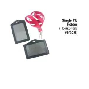 Single Pu Holder Vertical (front transparent ,back black , single pocket)