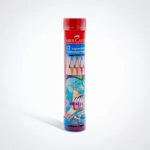 Faber Castell 12 Watercol Pcl In Round Tin