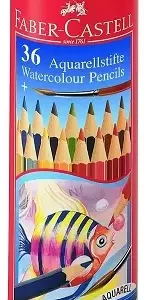 Faber Castell 36 Watercol Pcl In Round Tin