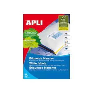 (G)Apli #1289 White Inkjet Laser Copier  Labels - 105 X 48mm