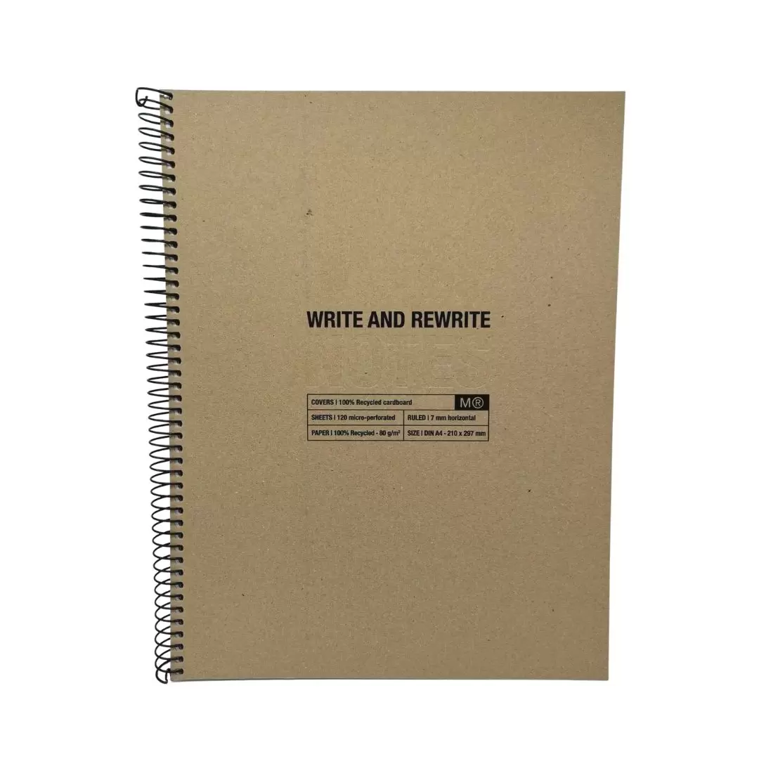 APLI 6045 NB-4 A4 120 HOR RECYCLED CRAFT JUST BLACK MR BOOK