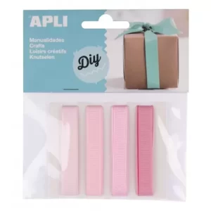 Apli 14785 Fabric Ribbon Pink Tones (95cmx1cm/U)