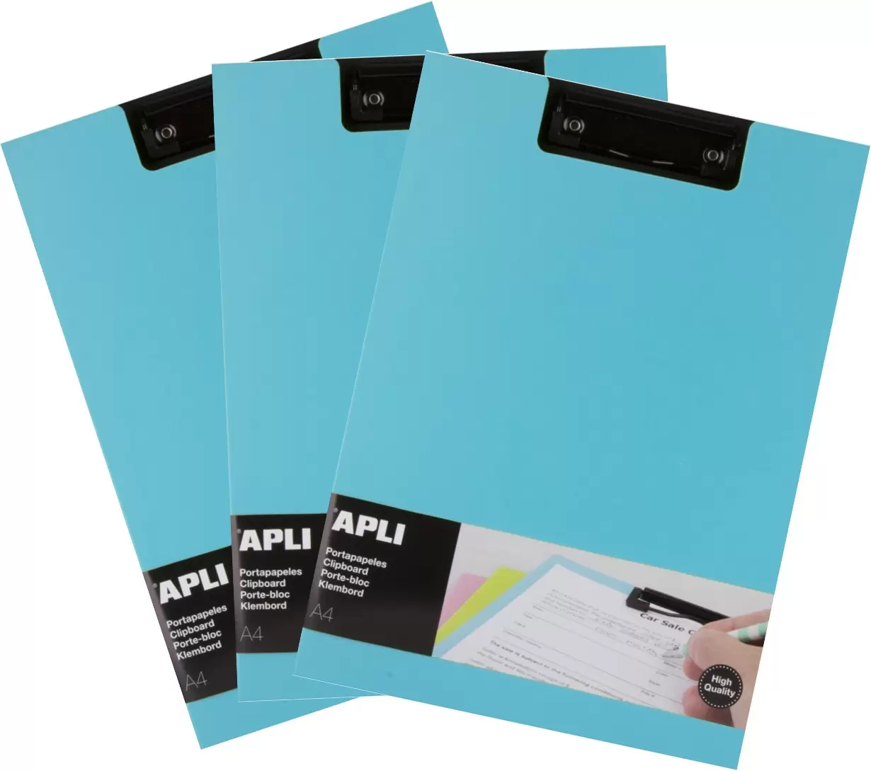 Apli #17206 A4 ClipBoard w/Flap Foam Blue