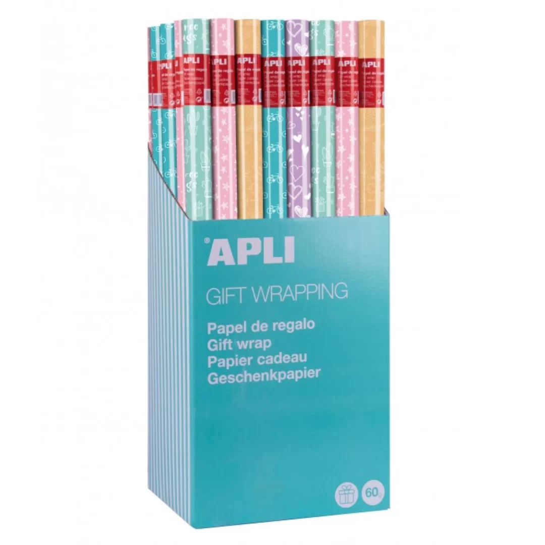 Apli #18630 0.7 x 2m Pastel Nordik Fun Gift Wrapper