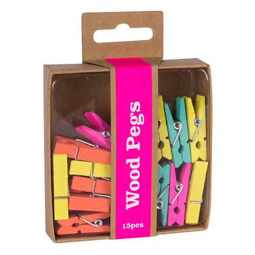 Apli #151517 ( #15146 Display ) Wood Pegs 15s