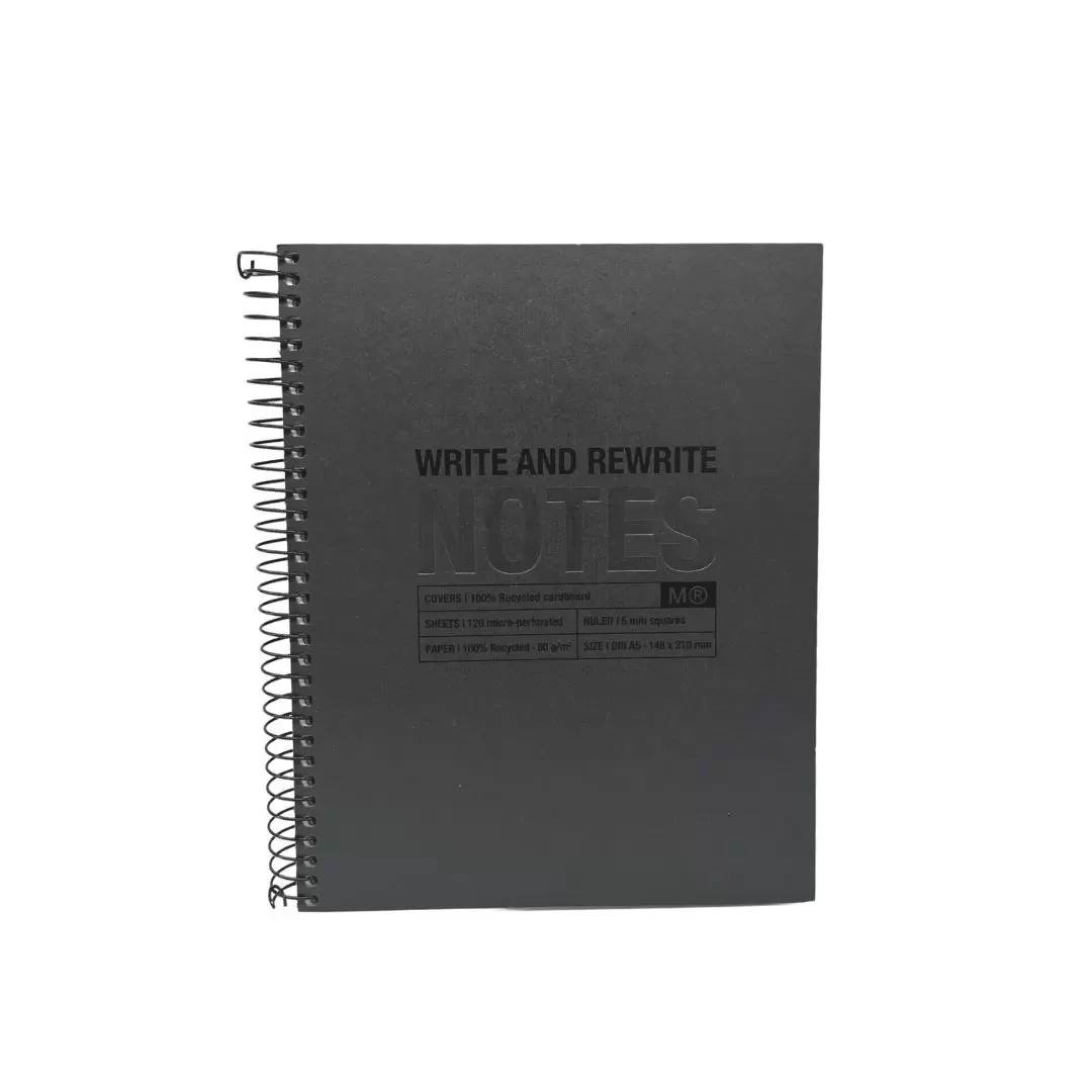 APLI 6029 NB-4 A5 120 SQU RECYCLED BLACK JUST BLACK MR BOOK