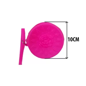 Eco-Friendly Sp-003 Silicone Round With Flower Print Wallet Pouch