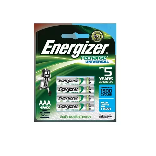 Energizer NH12PPRP4 AAA Recharge Battery 700mAh 4/Pk