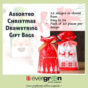 Drawstring Xmas Gift Bag 10s (12cmx17cm)