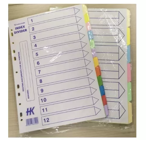 A4 12 Colours Paper Dividers Pkt Of 5 Sets