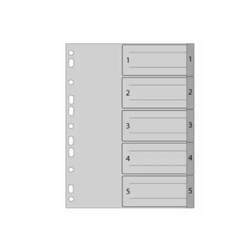 Ks 1-5 A4 Plastic Grey Divider