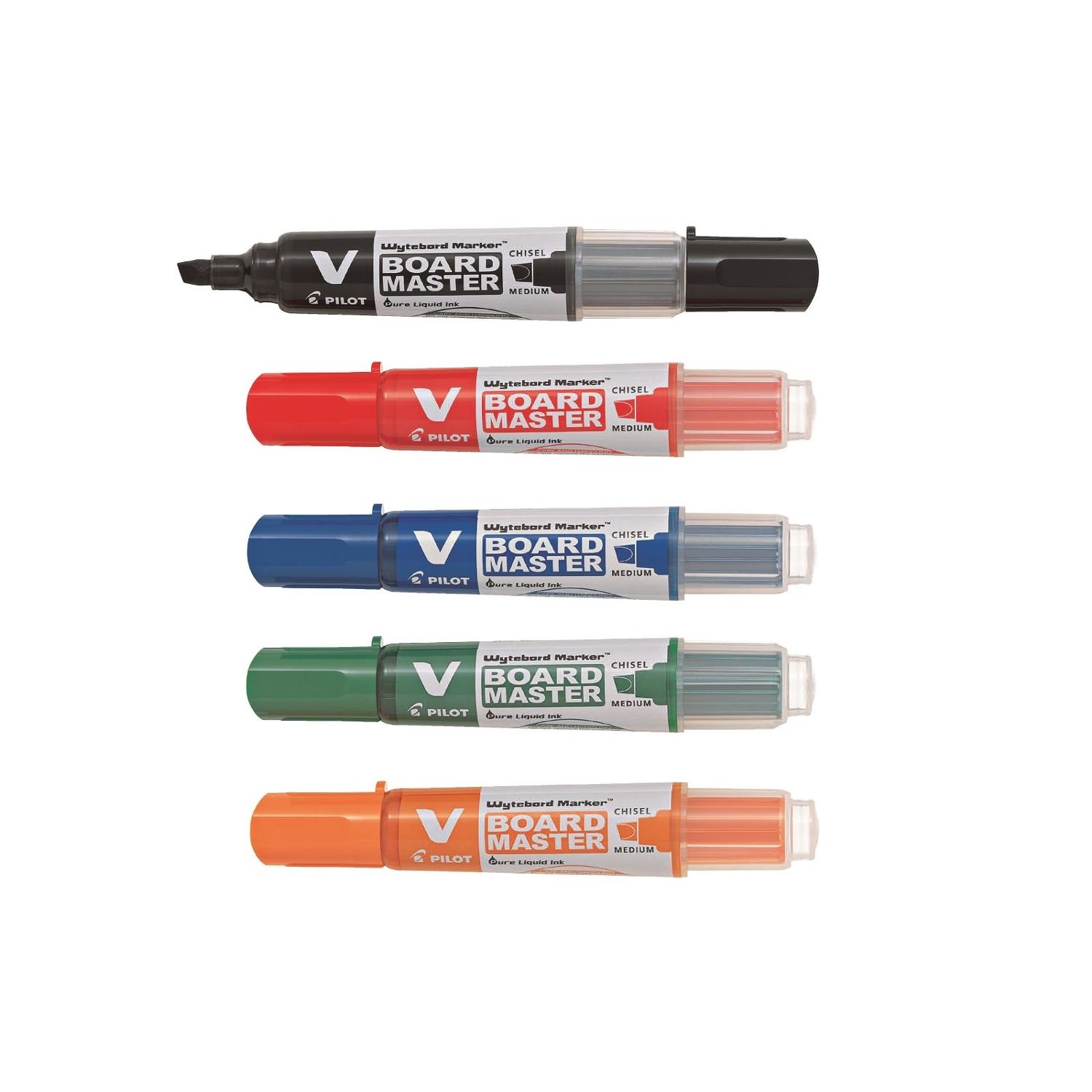 (G) Pilot VBoardMaster Whiteboard Marker Medium Chisel Tip 5pcs Set -WBMAVBMMC-BGD-S5
