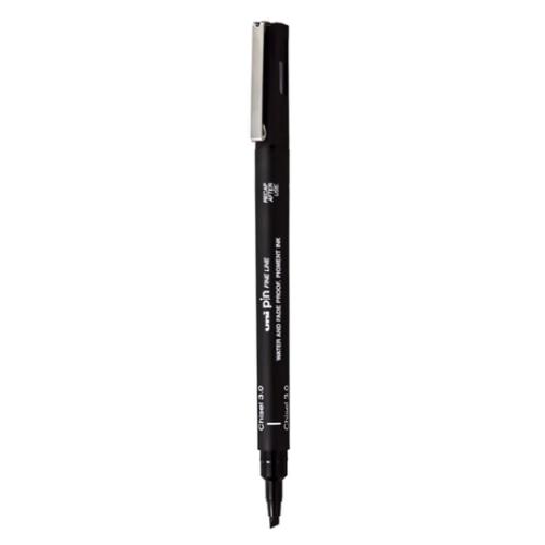 UNI PINCS3-200 FINE LINER DRAWING PEN CHISEL 3.0MM BLACK